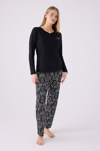 Pierre Cardin Kadın Siyah Pijama Takımı Pc8871-s-v1 Siyah