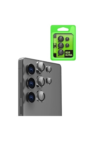 Newface Samsung Samsung Uyumlu Galaxy S25 Ultra Raze Metal Kamera Lens - Siyah