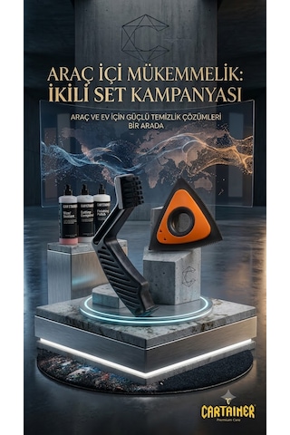 Cartainer Profesyonel Polisaj Pedi Ve Keçe Temizleme Fırçası + Premium Pet Hair Detailer İkili Set