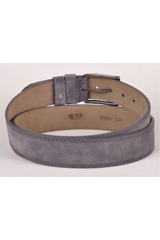 Trg Polo 4,5 Cm Gri Hakiki Nubuk Deri Kemer -0159 Gri