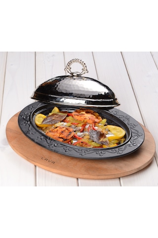 Lava Döküm Oval Döner. Kebap Tabağı. Ölçü 21x16cm.