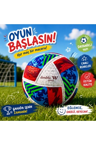 Double W Sports 5 Numara Futbol Topu Dikişli Dayanıklı Antrenman Ve Maç Topu Çok Renkli