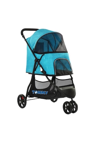 Tommy Evcil Hayvan Arabası Turkuaz 74.5 X 52.2 X 98 Cm Max 15 Kg