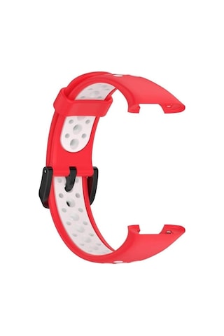 Koodmax Xiaomi Mi Band 7 Pro Uyumlu Spor Çift Renk Delikli Silikon Kordon Kayış