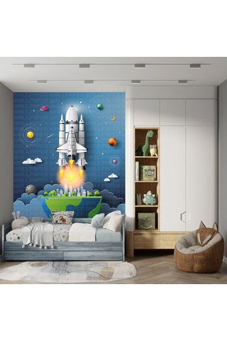 Çocuk Odası Uzay Serisi 04 Çocuk Odası Poster Duvar Kağıdı