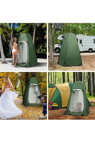 Kamp Plaj Duş Wc Otomatik Giyinme Çadırı 120 x 120 x 190 CM Portatif Çadır Haki