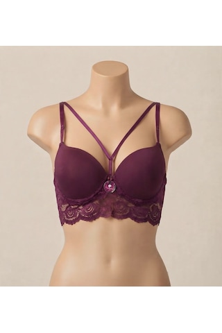 Ecem Yıldız Dolgulu Bralet Sütyen Mor