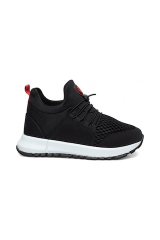 Bluefeet Glc Siyah Kırmızı Erkek Fileli Sneaker Spor Ayakkabı Siyah