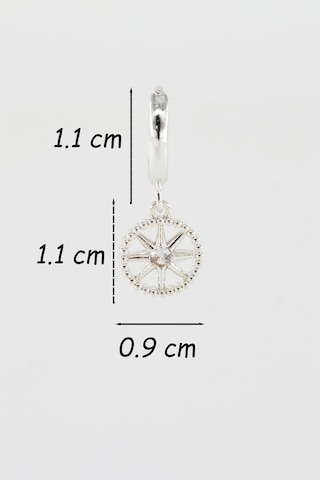Kadın Kendi Tarzını Oluştur Zirkon Taşlı Kuzey Yıldızı Figürlü 1 Adet Küpe-3715 Gümüş