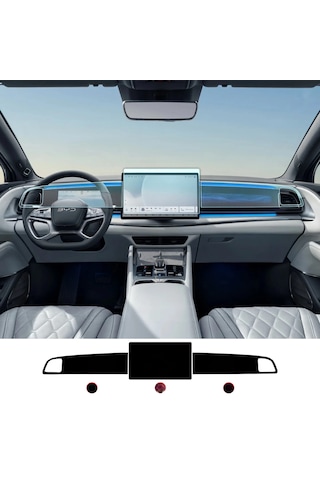 Byd Sealion 7 Navigasyon,dijital Gösterge Ve Sağ Panel 9h Nano Ekran Koruyucu 3 Lü Set 2025 9H Nano Ekran Koruyucu