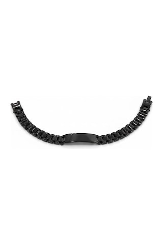 Siyah Çelik Erkek Çelik Bileklik Boy 21.5 Cm / En 0.9 Mm - Ebl0033