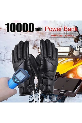Yuntech01 Usb Isıtmalı Siyah Motosiklet Eldiveni - Su Geçirmez, Dokunmatik Ekran Uyumlu, Sürekli Sıcaklık Isı Kontrolü