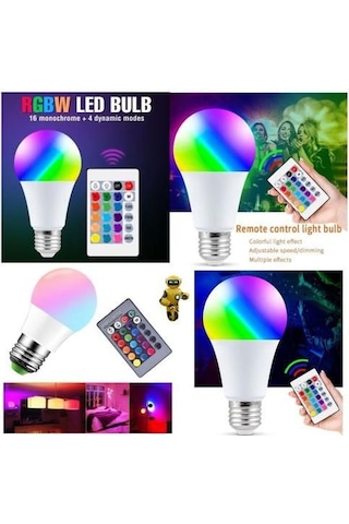 4 Adet Kumandalı, 20 Farklı Işık Renkli, Çakar Modlu Akıllı Led Ampul, Çok Kaliteli Rgb E-27 Ampul