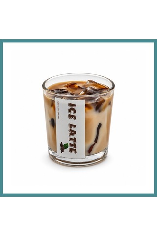 Trendexa Gül Kokulu Latte Aromalı Cam Bardak Mum Mac