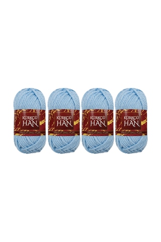 Kürkçü Han Boni %100 Akrilik Örgü İpi 35g 59m 4 Lü Paket Saks Mav