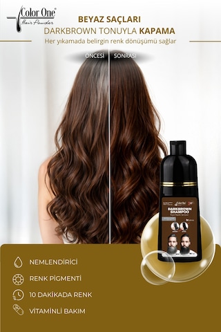 Koyu Kahverengi Dark Brown Saç Şampuanı 300 Ml & Ton Etkisi Tüm Saç Tipleri