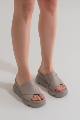 Zeyn Shoes 7673 Gri Kadın Terlik 001