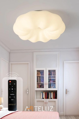 Luxury Bulut Model Modern Plafonyer Avize 55 Cm Beyaz