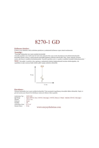 Eray Aydınlatma 8270 Gold Led Avize Sarı