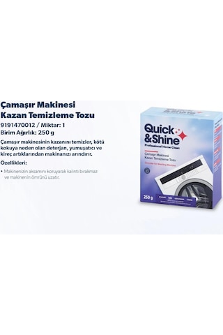Quick&Shine Arçelik Beko Uyumlu Çamaşir Makinesi Kazan Temizleme Tozu - 344916736