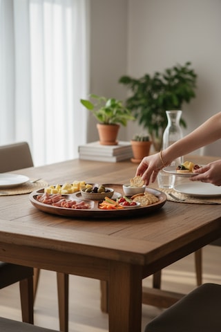 Akayev Akasya 5 Bölmeli 30 Cm Dönerli Sunum Tabağı Kahverengi