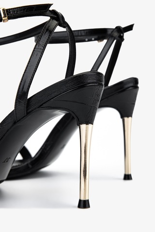 Valmenti Kadın Suni Deri Siyah Kroko Topuklu Ayakkabı 921 8112 Bn Ayk Y26 Sıyah Kroko