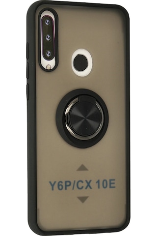 Newface Huawei Y6p Kılıf Montreal Yüzüklü Silikon Kapak Semeglbl - 69 - Siyah Sıyah