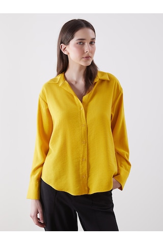 Lcwaıkıkı Classic Sarı Oversize Kadın Gömlek