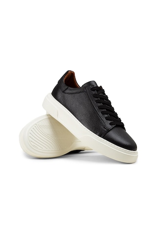 Deery Erkek Siyah Hakiki Deri Sneaker Ayakkabı - 04651msyhe01