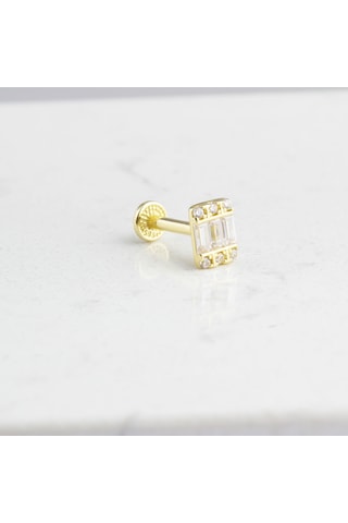 Glorria Altın Baget Tragus Piercing Altın