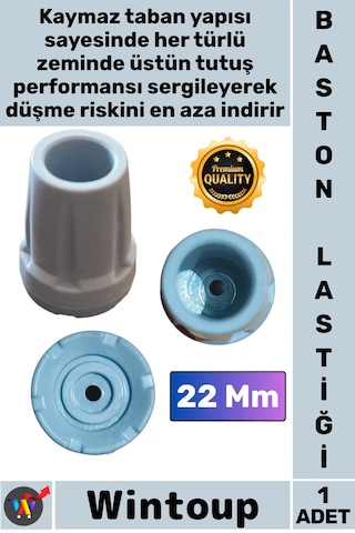 Baston Kauçuk Kaymaz Dayanıklı Yedek Pabuç Güvenli Ortopedik Siyah Destek Baston Lastiği 22 Mm