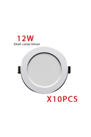 Soğuk Beyaz 10 Adet Led Downlight 220v Yuvarlak Gömme Armatürler 18w 15w 12w 9w 7w Tavan Spot Aşağı Işıklar Mutfak Oturma Odası Ofis Için 12w