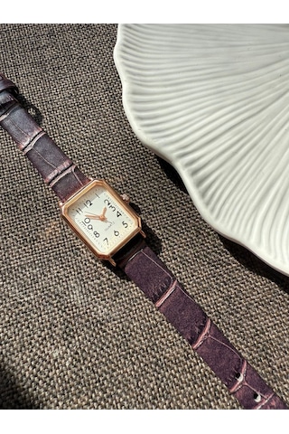 Retro Minimal Deri Kordon Vintage Kadın Kol Saati Minik Sarı