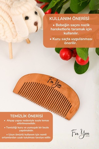 Doğal Ahşap Tarak Bebek Ve Çocuklar İçin Nazik Saç Tarak Elektriklenme Önleyici