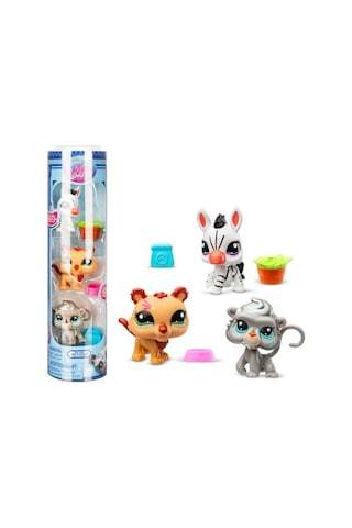 Littlest Pet Shop Minişler 3 Lü Figür Seti S2 05974 Zebra - Aslan - Maymun