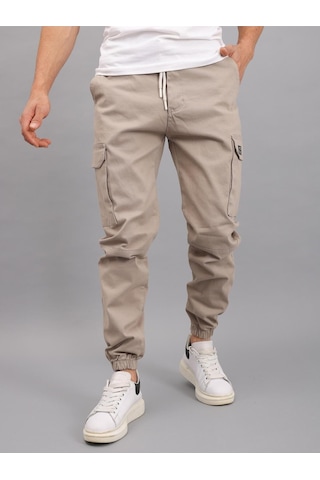 Yxc Trend Maker Erkek Kargo Pantolon Paça Lastikli Erkek Pantolon Taş Rengi