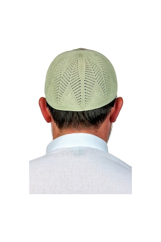 Berra Çelik Örme Dantel Namaz Takkesi F.Yeşili 1 Adet