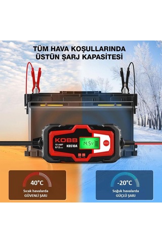 Kobb Kbs10a 6/12v 200a Dijital Akü Şarj / Akü Bakım / Desülfatör Ve Power Supply Fr Kbs10a