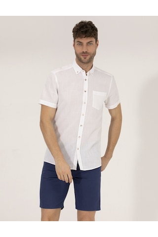 Pierre Cardin Erkek Beyaz Kısa Kollu Gömlek 50268184-vr013 Beyaz