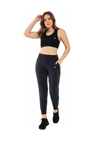 Crozwise Cepli Kadın Jogger Tayt SiYAH Siyah