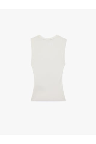 Koton Bisiklet Yaka Kolsuz Triko Bluz Ekru 6sak30023ht Ekru