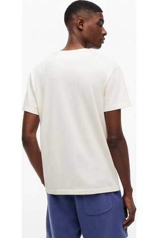 Tommy Hilfiger Tjm Reg Badge Tee Ext Erkek Bej T-shirt - Dm0dm20322