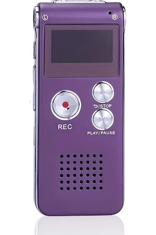 Elmpaly 8gb Mor Ses Kaydedici Ekranlı Ses Çalar Öğrenci Toplantı Şarjlı