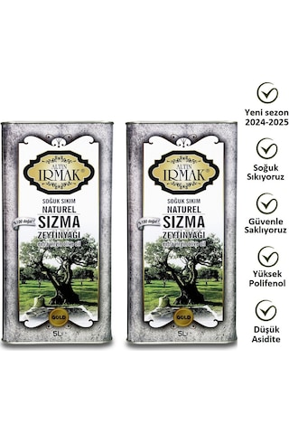 Altın Irmak Yeni Sezon Özel Harman Soğuk Sıkım Naturel Sızma Soğuk Sıkım Zeytinyağı 2 x 5 L