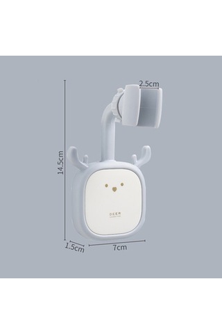 Primepickings Gri Oyorefd Yaratıcı Ayarlanabilir Banyo Duş Başlığı Tutucu Kanca İle Duvara Monte Duş Baş 2 Katlı Gri