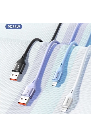 Mcdodo CA-1834 36W Usb İphone Uyumlu Hızlı Data-Şarj Kablo 1.2m-Mavi