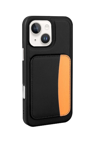 More Tr Apple Uyumlu iPhone 14 Kılıf Kartlıklı Zore X-kart Silikon Kapak - Kahverengi