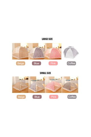 Yuntech01 Küçük Boy Bej Kiremit Desenli Katlanabilir Gıda Kapağı - Entegre Metal Çubuklar Ve Yoğun Ağ - Moskitö Ve Sinek Koruyucu - Piknik, Kamp, Manzaralar İçin Uygun Kahverengi