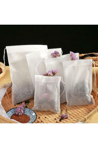 Jms 100/50/10 Adet Tek Kullanımlık Dokunmamış Kumaş Baharat Filtreleri Çay Poşetleri 5x7cm 50
