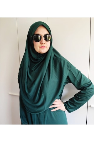 Tek Parça Namaz Elbisesi (Yeşil) Koyu Yeşil